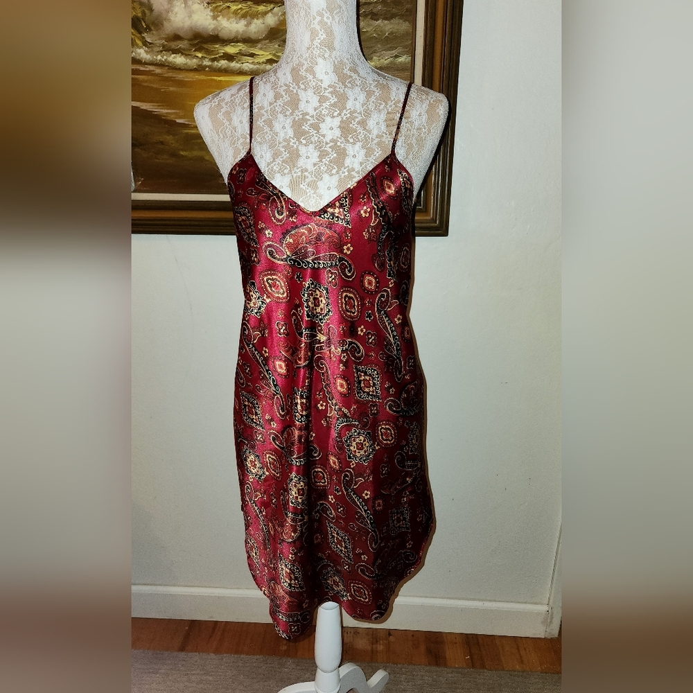 Vintage Red Paisley Mini Dress